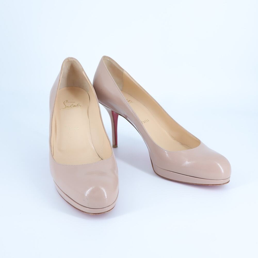 Christian Louboutin Neofilo Pumps Nude Patent Leather 90mm Women's 40.5/US 10.5